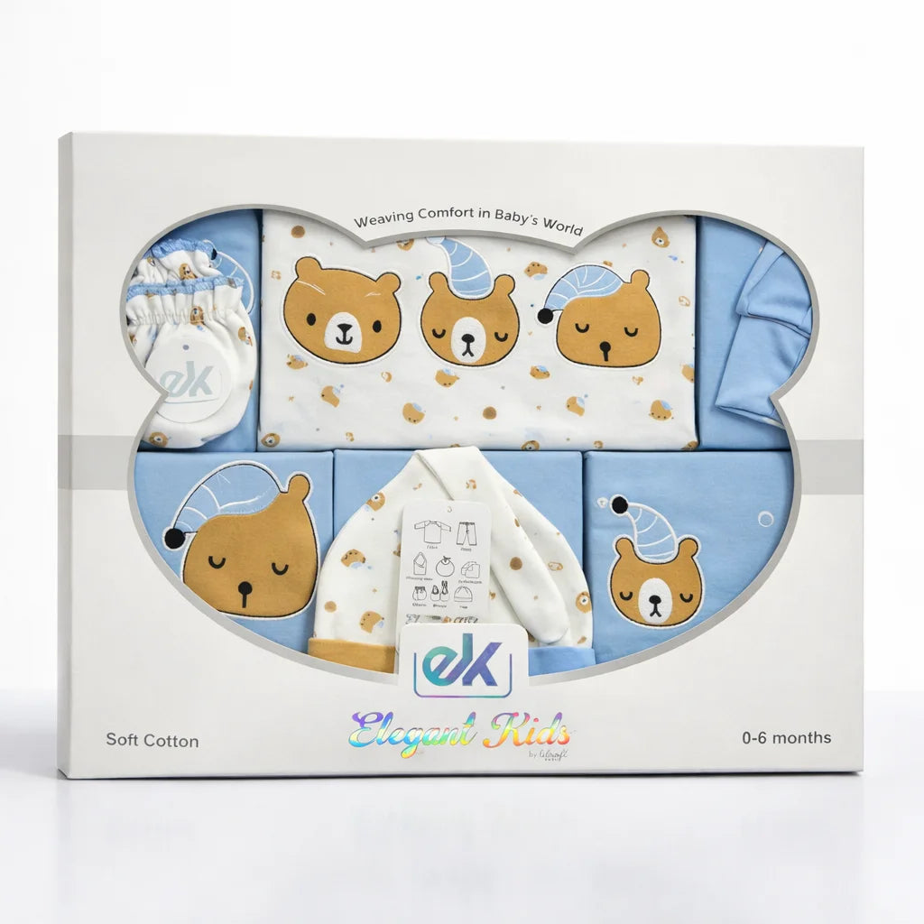 Baby Boy 9 Piece Starter Set Box Blue Bear – Hipkids.pk