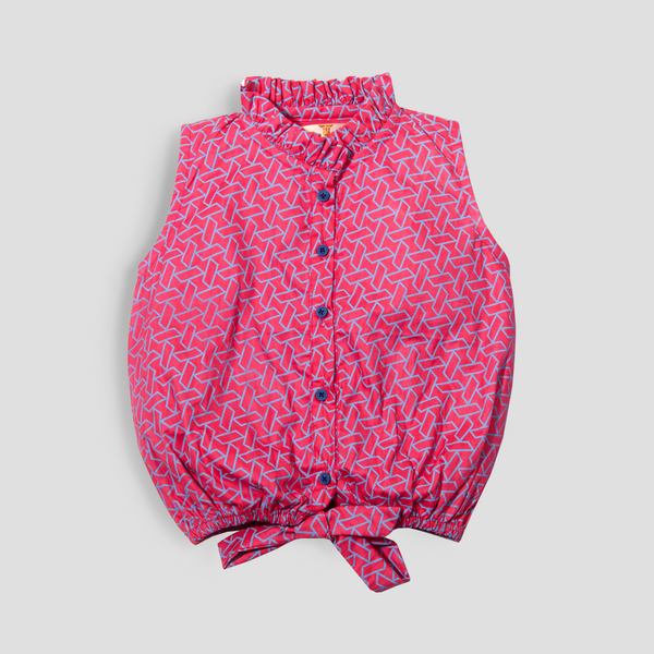 Baby Girl Pink / Blue Print Top