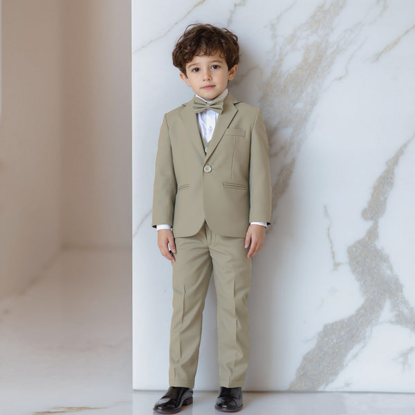 Baby Boy 4 Piece Light Fawn Formal Suits