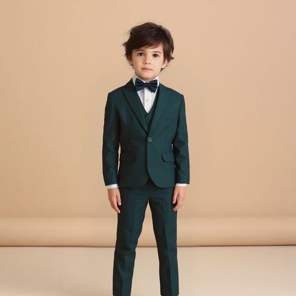 Baby Boy 4 Piece Dark Green Formal Suit