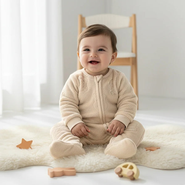 DS baby boy Fleece Full Romper Pooh Face