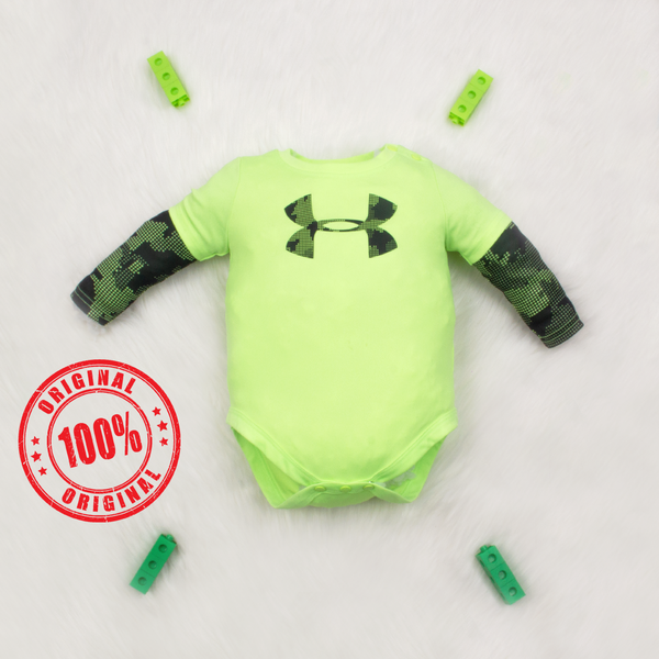U-Armour Baby Boy Full Sleeves Bodysuit Neon Camo