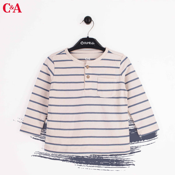 C.A Full Sleeves Blue Stripes With Pocket Design