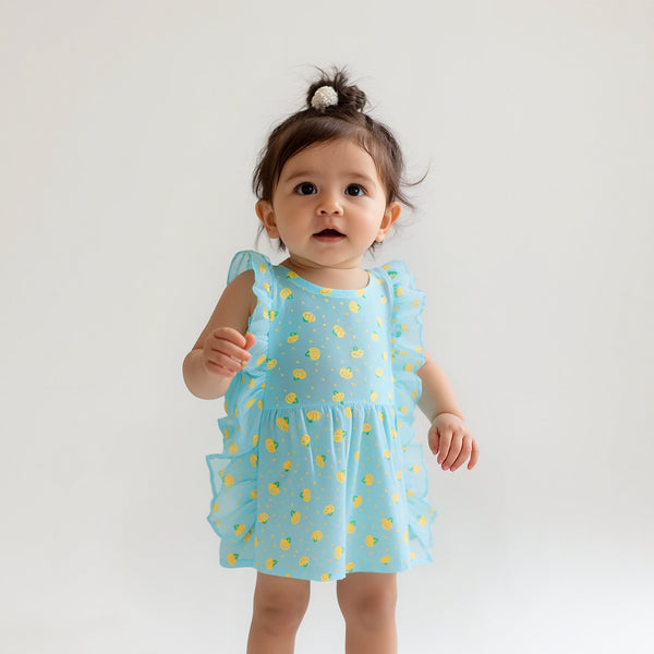 Baby Girl Sea Green Fruit basket Print