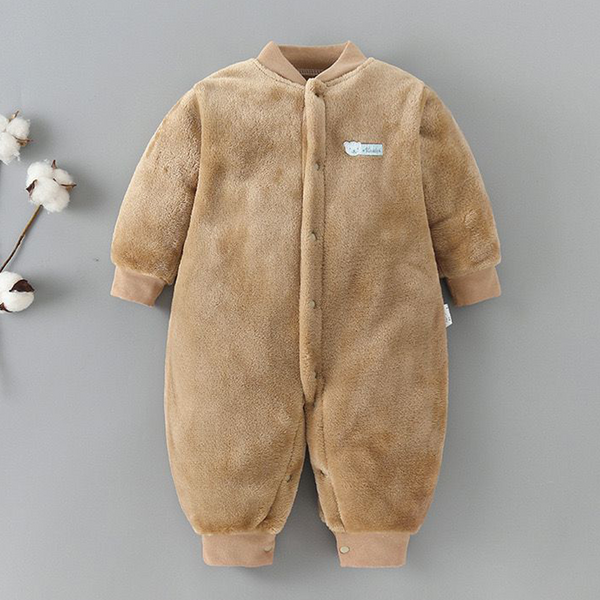 Baby Boy Fleece Full romper Brown Bear Logo