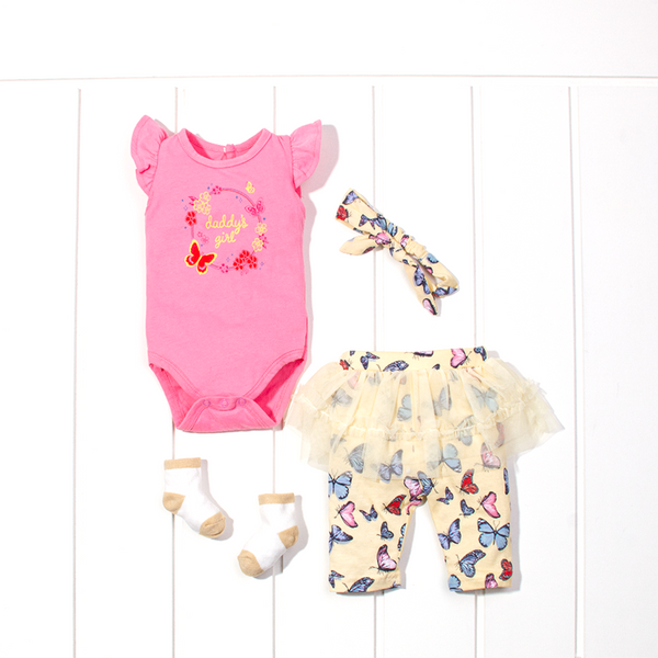 Koala Baby Girl 4 Piece Set Daddy's Girl Print