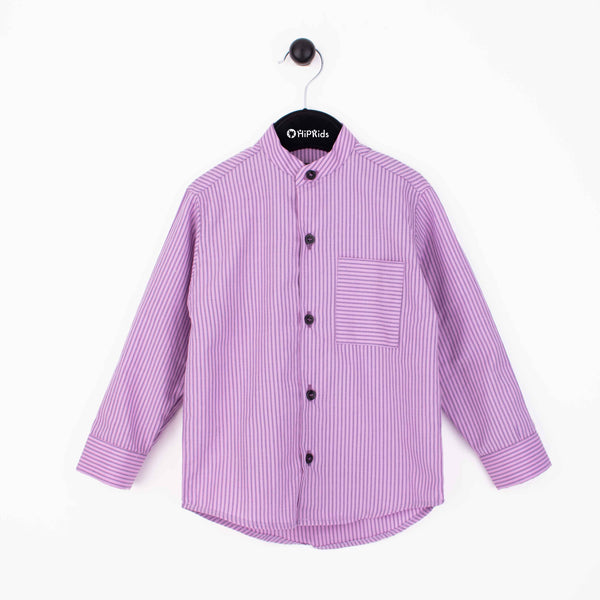 Baby Boy Purple Stripes Print Shirt