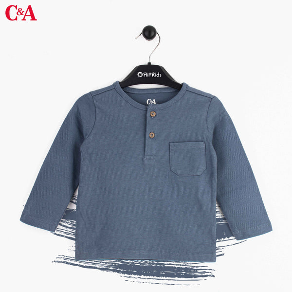 C.A Full Sleeves Blue With Pocket Design