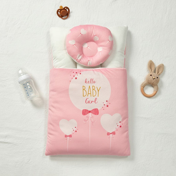Baby Girl 2 Piece Set Velvet Carrynest Pink Hello Girl