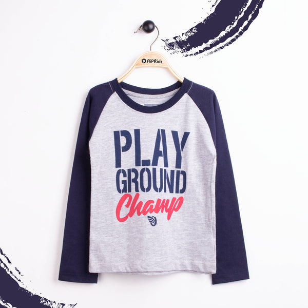 Boy Long Sleeve T-Shirt Play Ground Champ Print