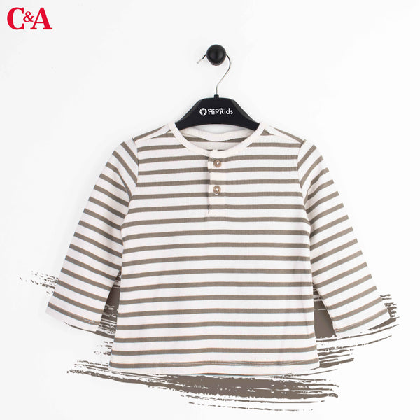 C.A Full Sleeves Green Stripes With Pocket Design