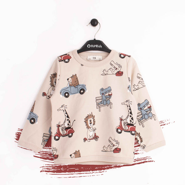 C.A Boy Animals Print Sweatshirt