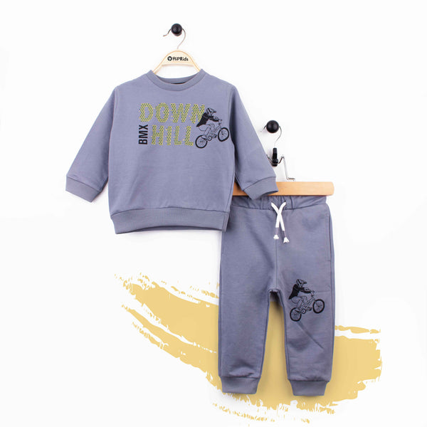 Baby Boy 2 Piece Set Cycle Print