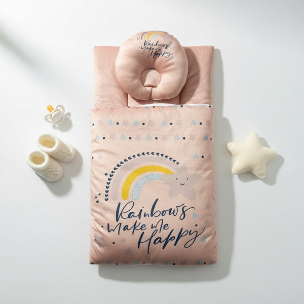 Baby Girl 2 Piece Set Peach Rainbows Make me happy