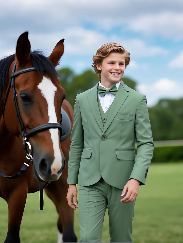 Baby Boy 4 Piece Green Formal Suit
