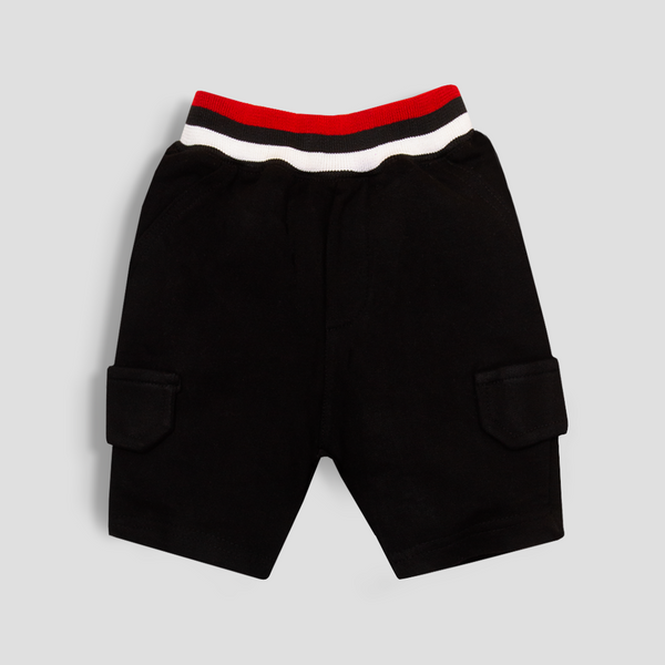 Baby Boy Black Cotton Jersey Short
