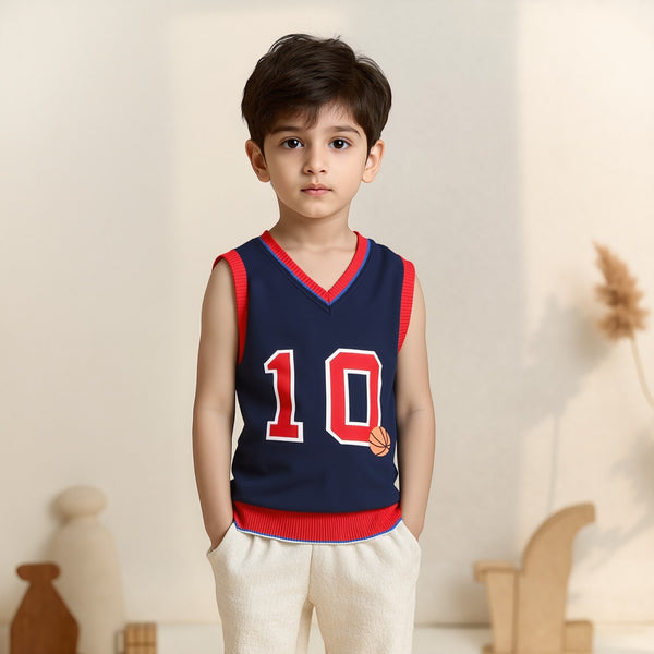 Boy Basket ball Sleeveless Sweater