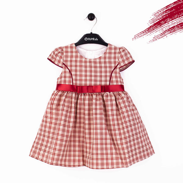 Baby Girl Red Belt Fancy Frock