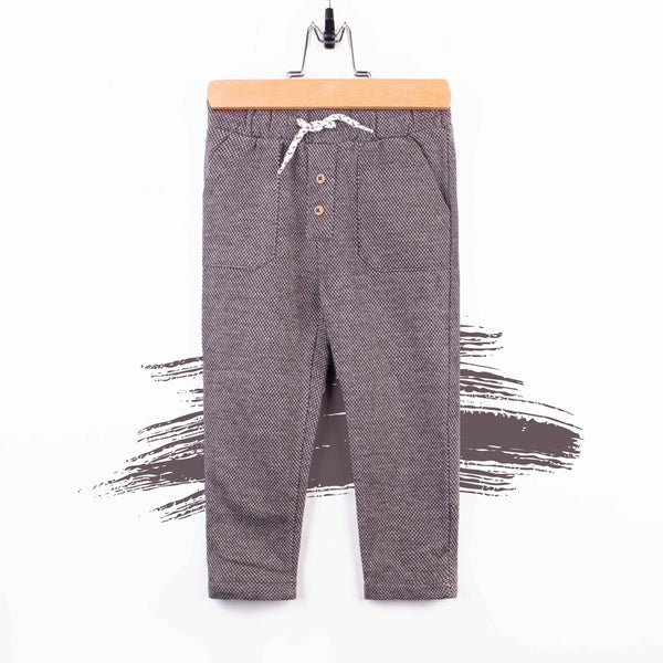 Baby Boy Dark Grey Self Trouser