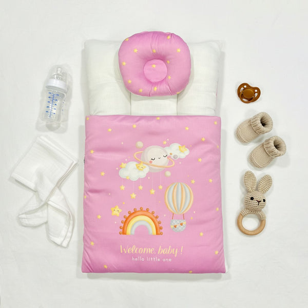 Baby Girl 2 Piece Set Velvet Carrynest Pink Hello Little one