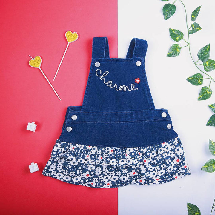 Baby Charme Blue Embroidery Dungaree