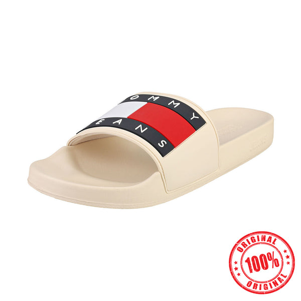 TH Tommy Flag Pool Womens Smooth Stone Synthetic Slide