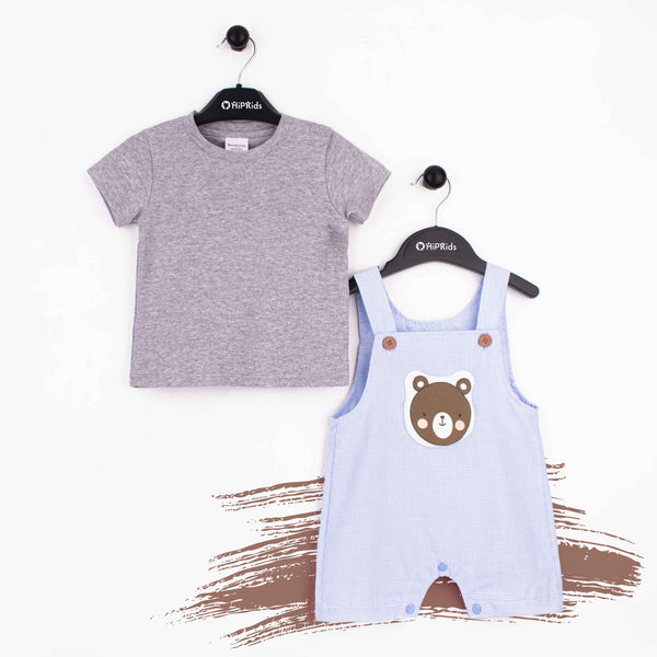 Wonder-Child Baby Boy Bear Dungaree Set