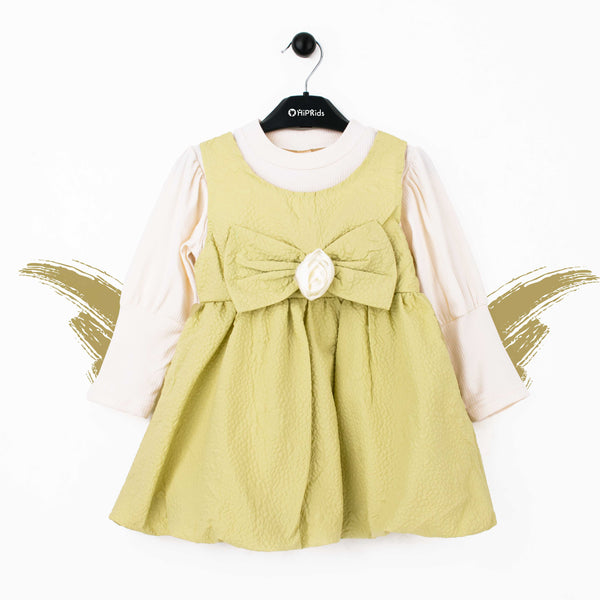 Baby Girl Green Big Bow Frock