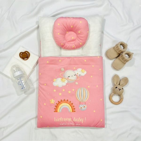 Baby Girl 2 Piece Set Velvet Carrynest Peach Hello Little one