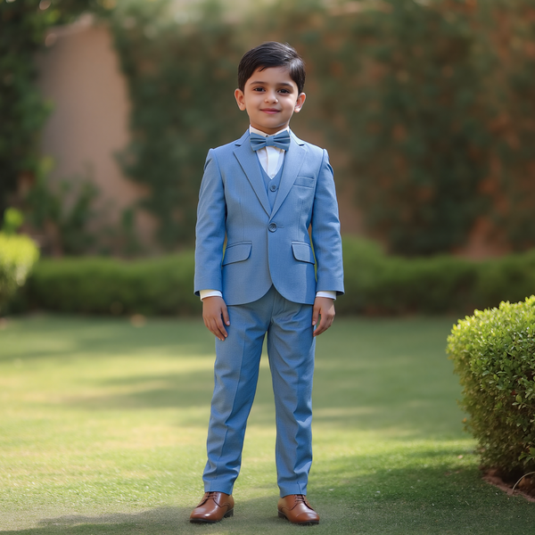 Baby Boy 4 Piece Light Blue Formal Suit