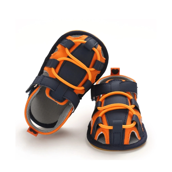 Baby Boy Orange Dori Design Sandal Pre Walker
