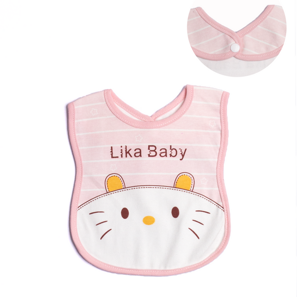 Baby Girl Fancy Bib Pink Cat Face