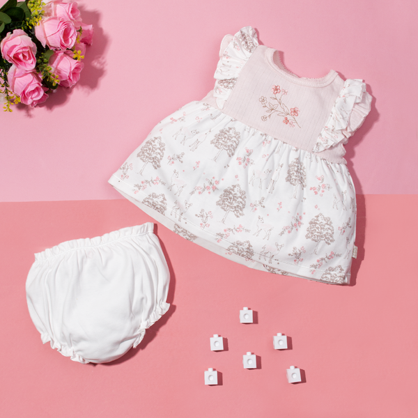 Baby Girl 2 Piece Set Flower Embroidery