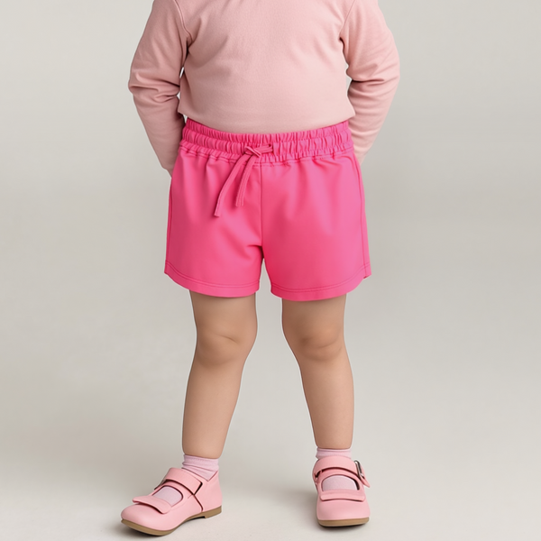 Baby Girl Pink Plain Jersey Shorts