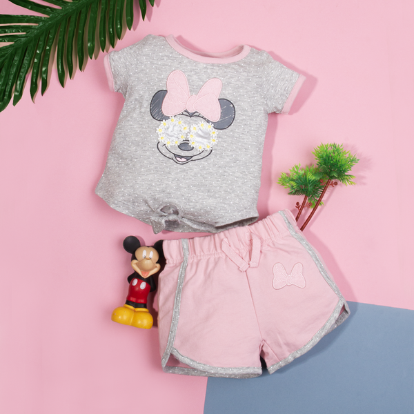 Baby Girl 2 Piece Set Pink Minnie Mouse