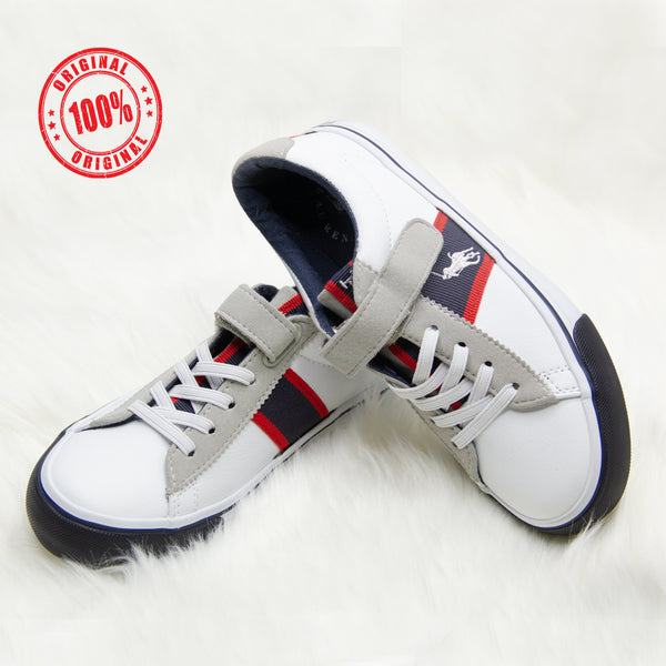 Polo-R.L White/Grey Stick-on shoes