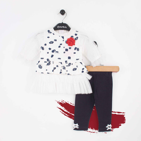 Baby Girl 2 Piece Set Fancy Red Flower