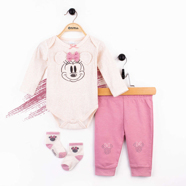 Baby Girl 3 Piece Set Off 3D Minnie Mouse