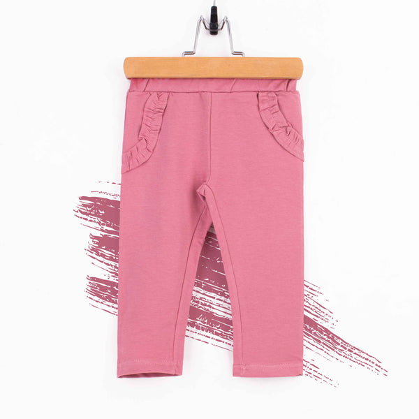 Baby Girl Pink Frill Pocket Trouser