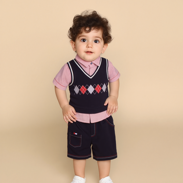 Baby Boy Pink / Black 2 piece Set