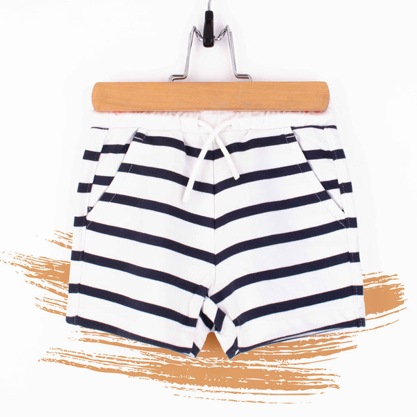 MNG Baby Boy Navy Stripes Print Shorts