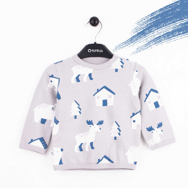 Baby boy Sweatshirt Winter tree house Print