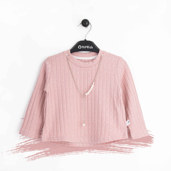 Baby Girl Pink Top With Fancy Chain