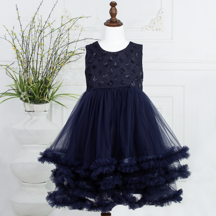 Navy blue frock for baby best sale girl