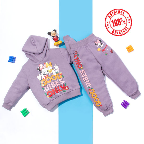 H.M Girl 2 Piece Track Suit With hoodie Good Vibes Only