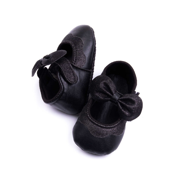 Baby Girl Black Fancy Glitter Pumps Pre-Walker