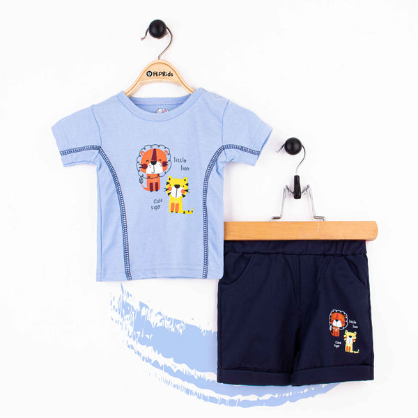 Baby Boy 2 Piece Set Blue Little Lion