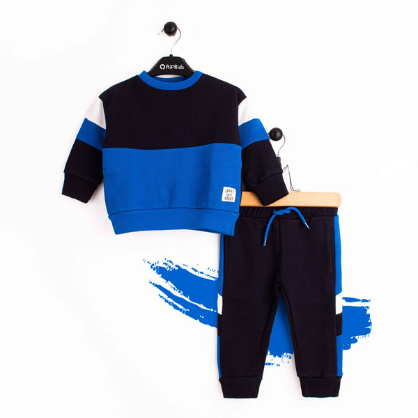 Baby Boy 2 piece Set Black / Blue Track Suit