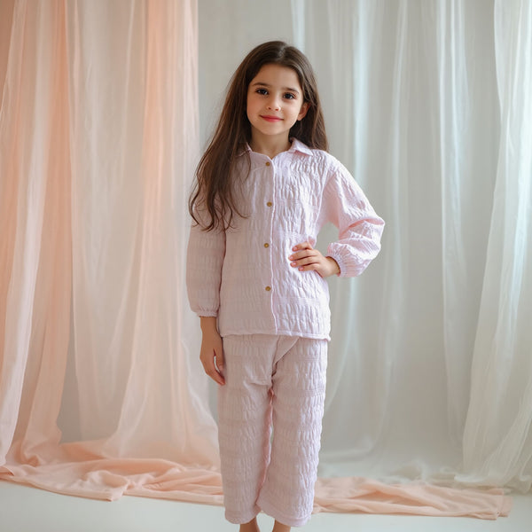 Girl Pink Crinkle Co-Ord Set