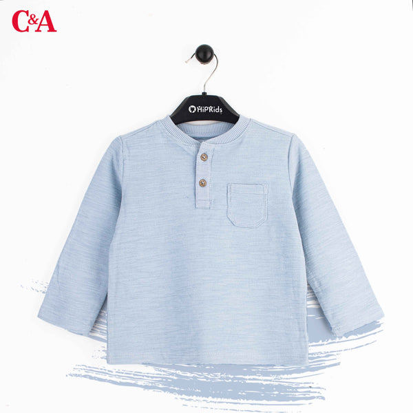 C.A Full Sleeves Sky Blue With Pocket Design